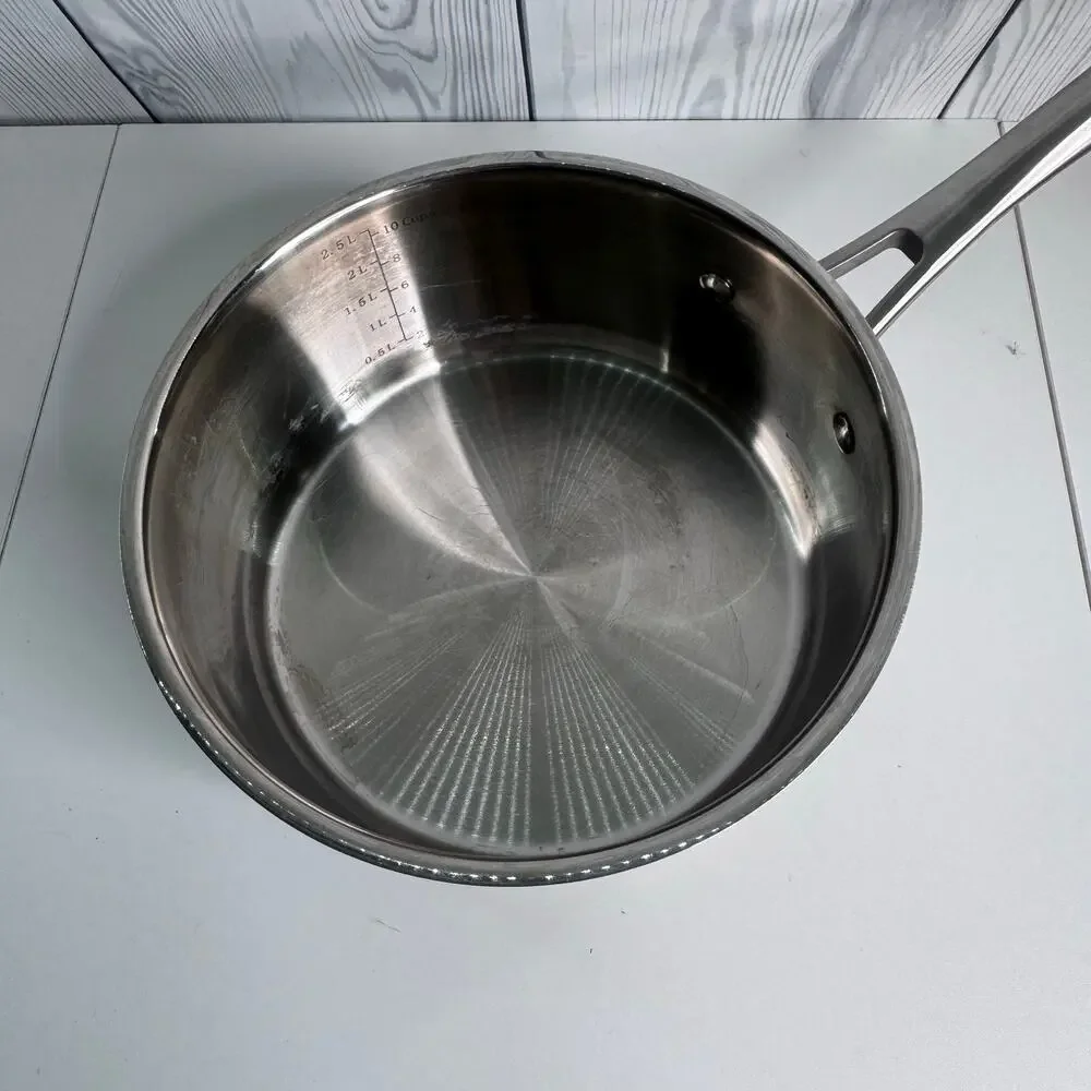 Set of 3 Cuisinart Stainless Steel High Impact Bonded Induction Ready Pans